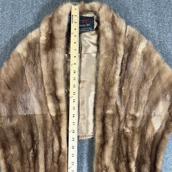 Vintage Voula Mitsakou Mink Fur Shawl Shoulder Wrap One Size Made In Greece - Picture 3 of 16